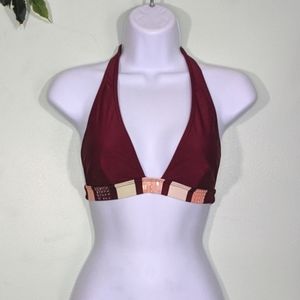 5/$18 Color Block Bikini Top with Ties Around the Neck and Back